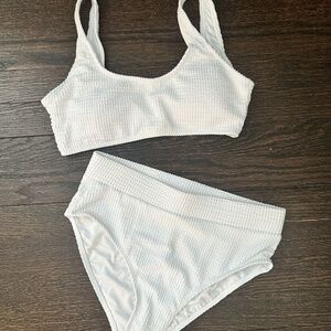 White High wasted Bikini Swim Suit